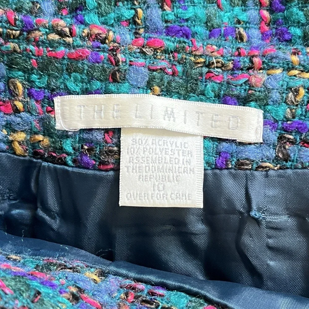 Vintage 90s‎ The Limited Womens 10 Tweed Pencil Skirt Colorful 27 Waist